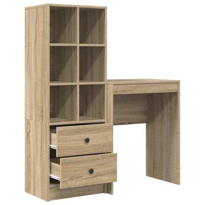 Scrivania con cassetto con lo scaffale 2 pcs Rovere Sonoma