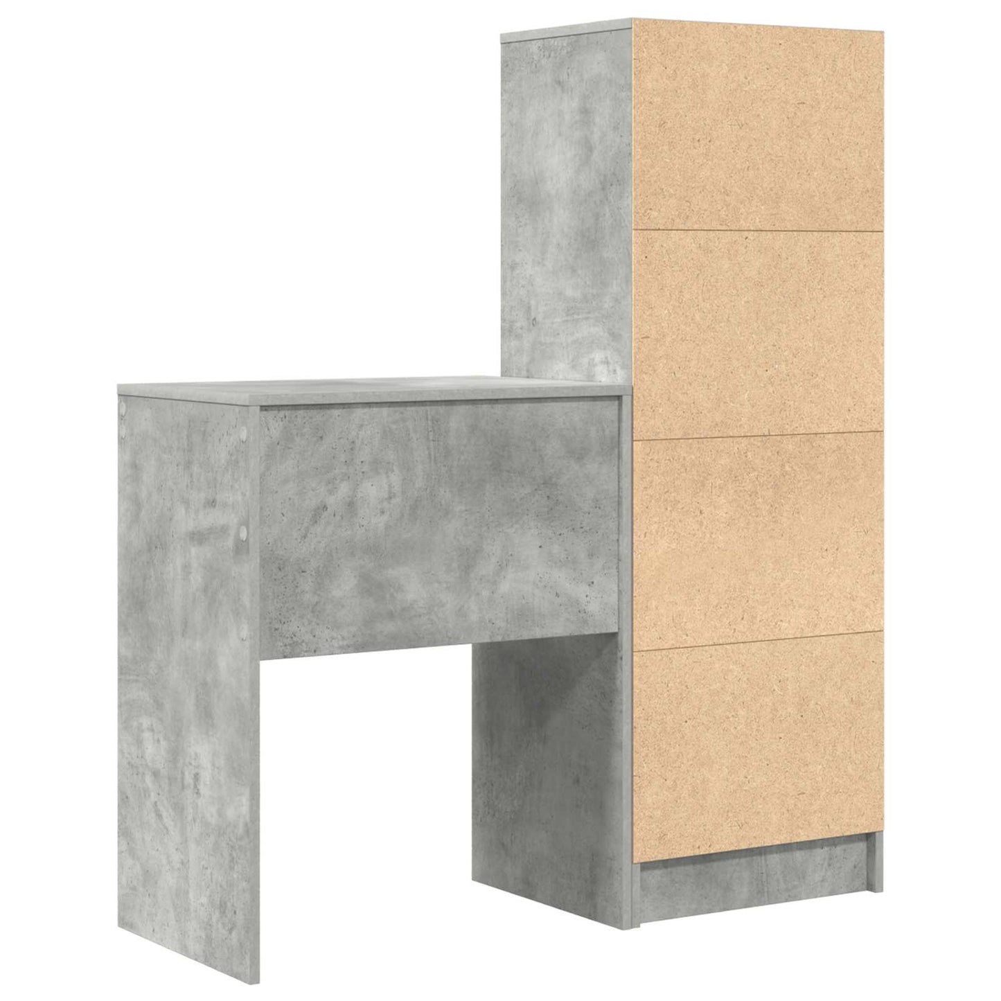 Scrivania con cassetto con lo scaffale 2 pcs Grigio cemento