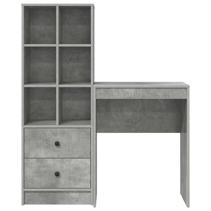 Scrivania con cassetto 2 pcs Grigio cemento
