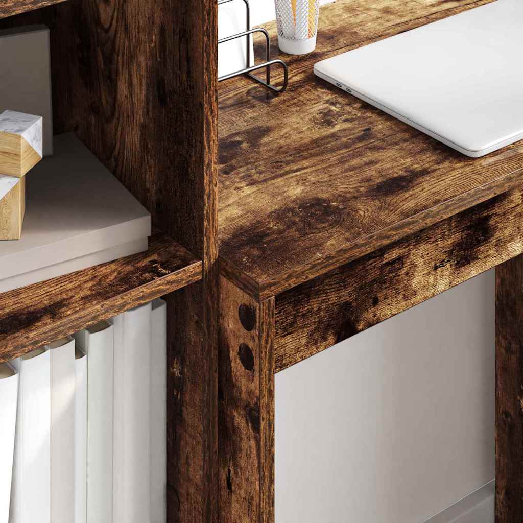 Scrivania con cassetto 2 pcs Rovere fumé