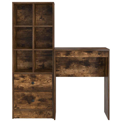 Scrivania con cassetto 2 pcs Rovere fumé