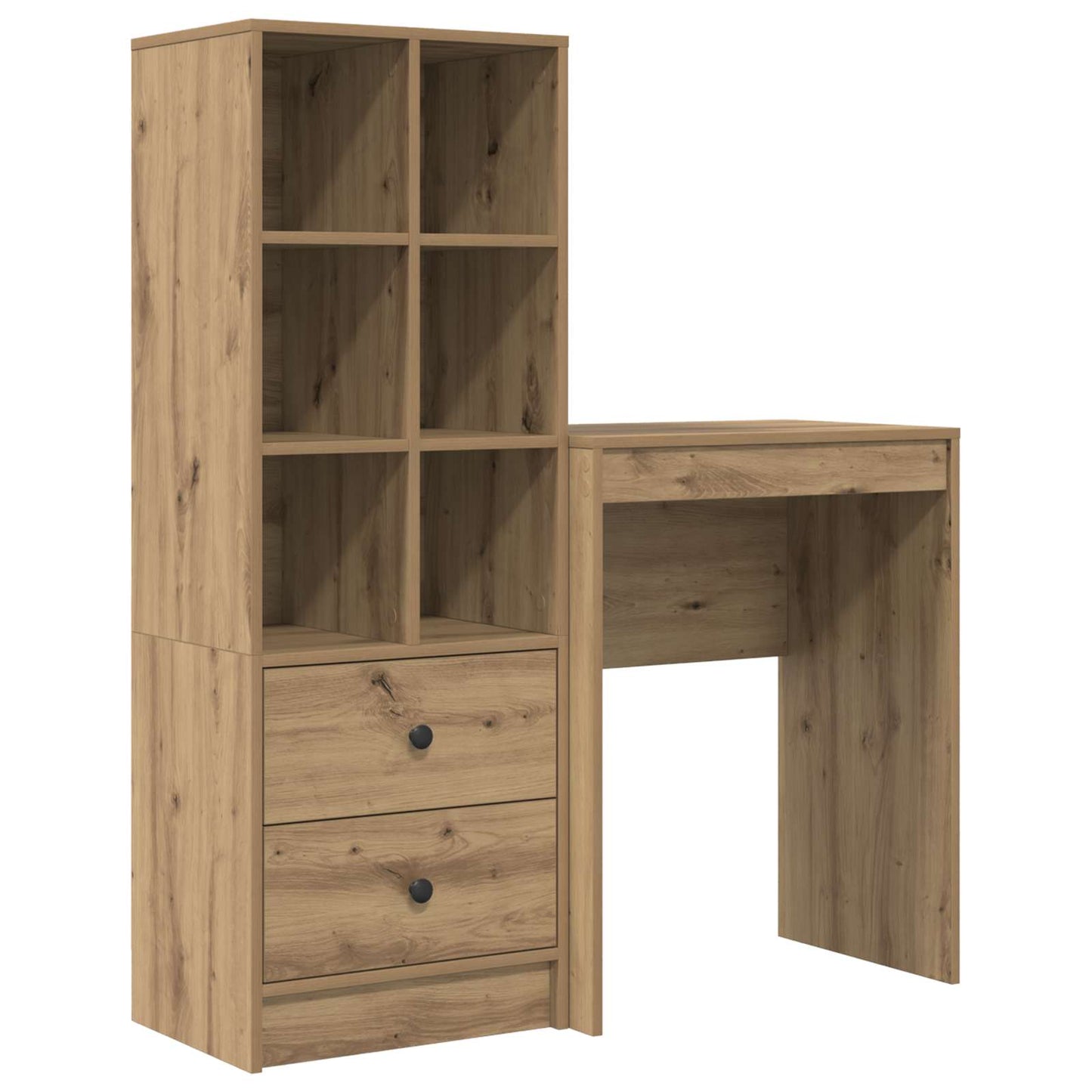 Scrivania con cassetto con lo scaffale 2 pcs Rovere artigianale