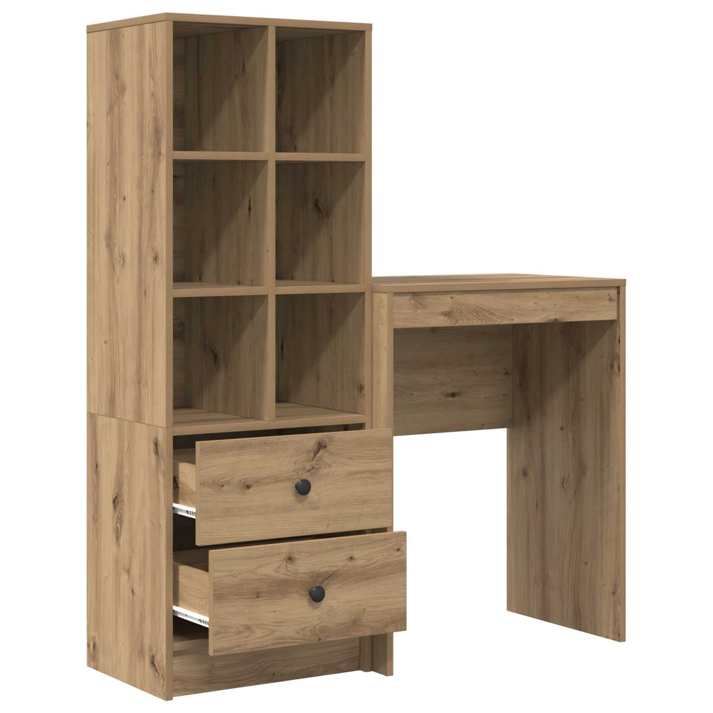 Scrivania con cassetto con lo scaffale 2 pcs Rovere artigianale