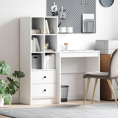 Scrivania con cassetto con lo scaffale 2 pcs Bianco