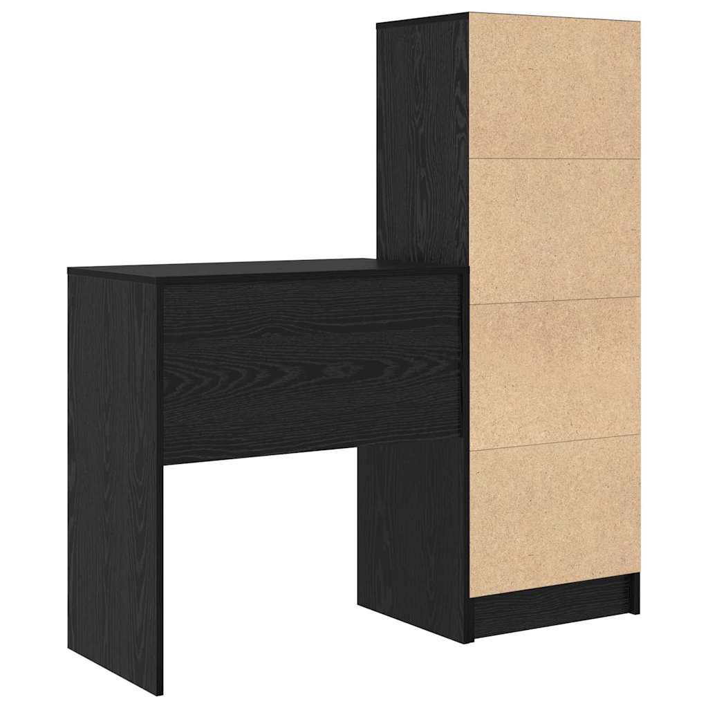 Scrivania con cassetto 2 pcs Rovere Nero