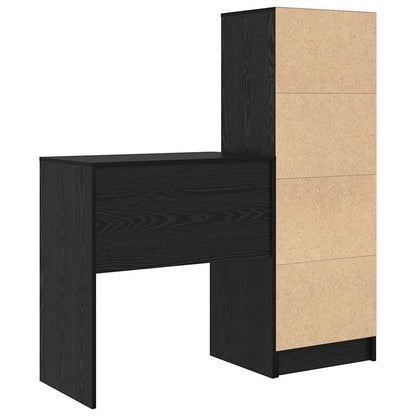 Scrivania con cassetto 2 pcs Rovere Nero