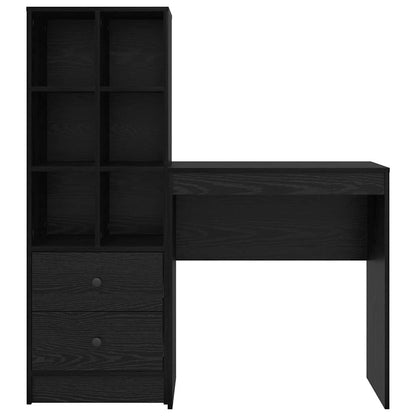 Scrivania con cassetto 2 pcs Rovere Nero
