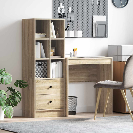 Scrivania con cassetto con lo scaffale 2 pcs Rovere Sonoma