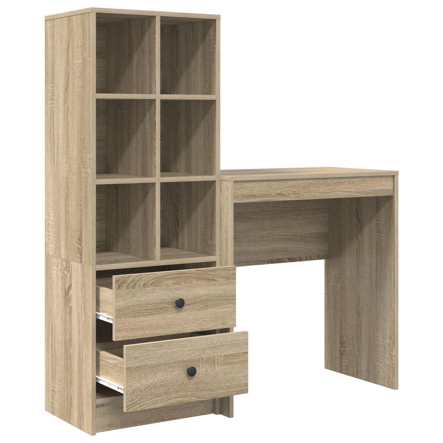 Scrivania con cassetto con lo scaffale 2 pcs Rovere Sonoma