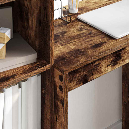 Scrivania con cassetto 2 pcs Rovere fumé