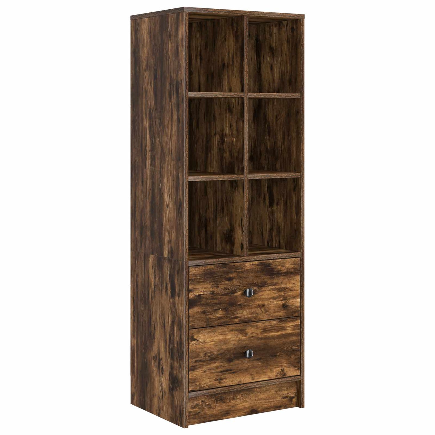 Scrivania con cassetto con lo scaffale 2 pcs Rovere fumé