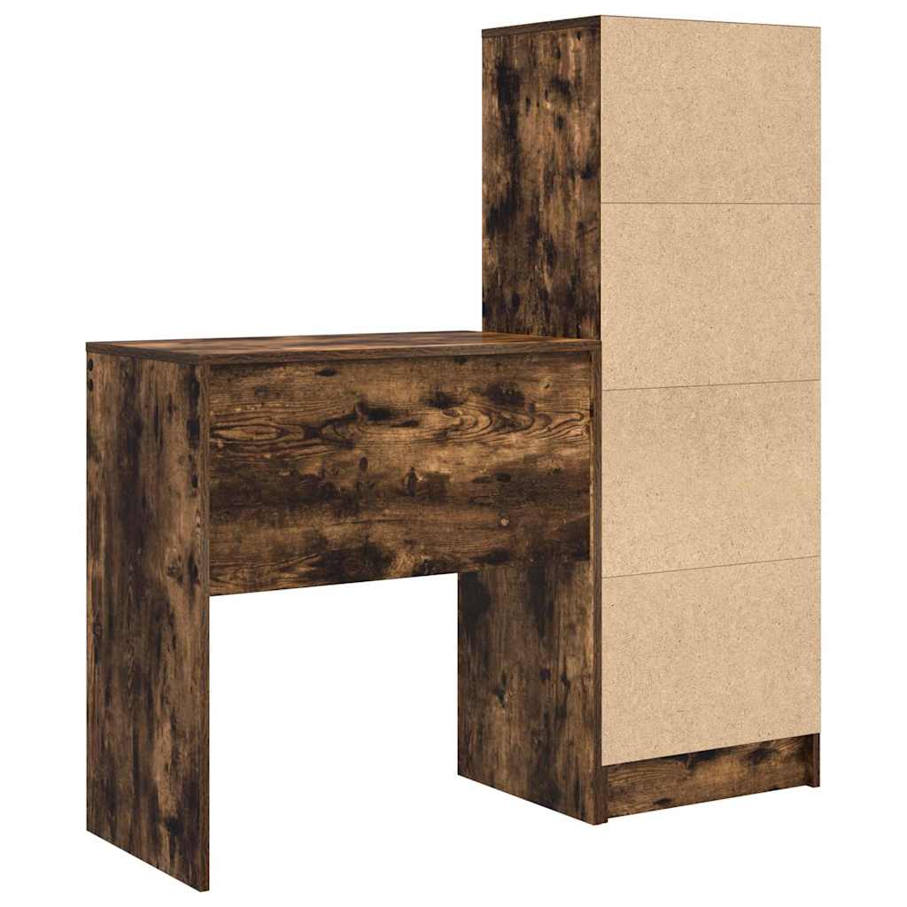 Scrivania con cassetto 2 pcs Rovere fumé