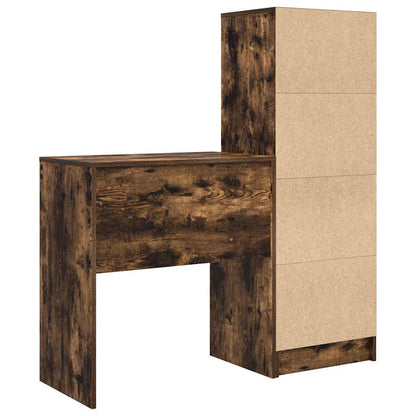 Scrivania con cassetto 2 pcs Rovere fumé