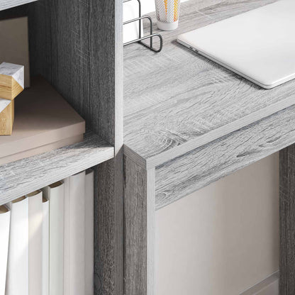 Scrivania con cassetto con lo scaffale 2 pcs Grigio Sonoma