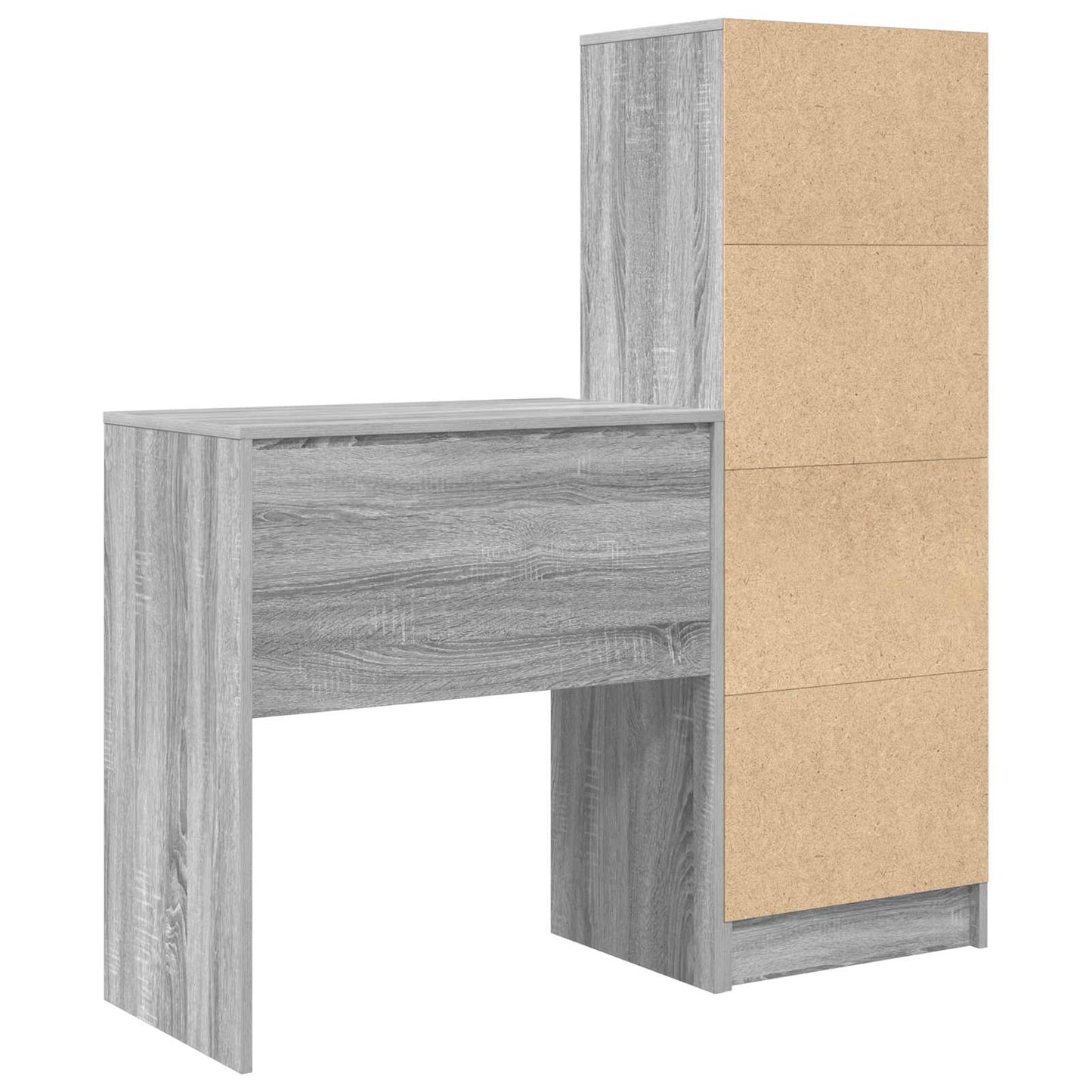 Scrivania con cassetto con lo scaffale 2 pcs Grigio Sonoma