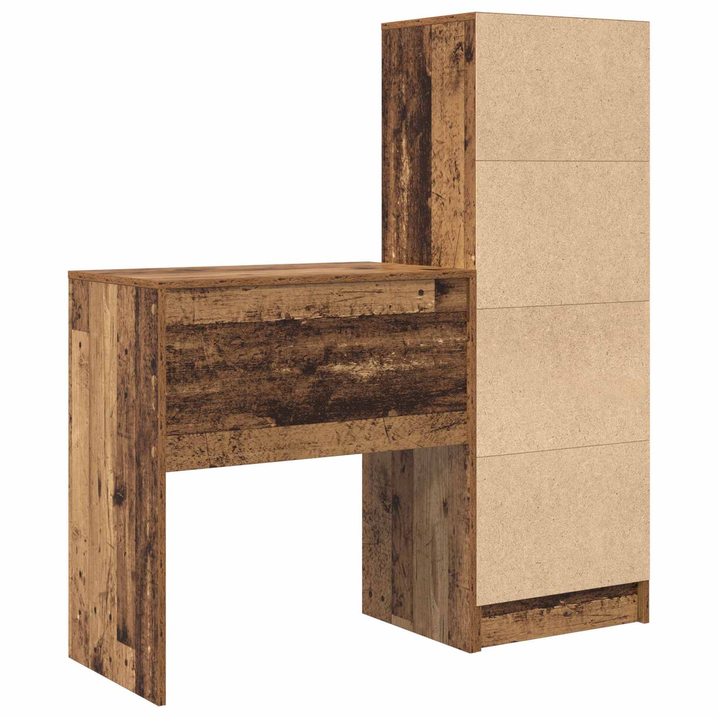 Scrivania con cassetto con lo scaffale 2 pcs Legno vecchio