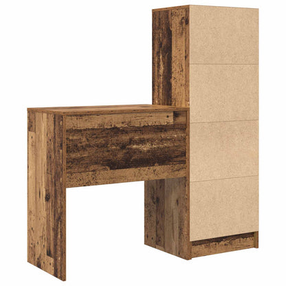 Scrivania con cassetto con lo scaffale 2 pcs Legno vecchio