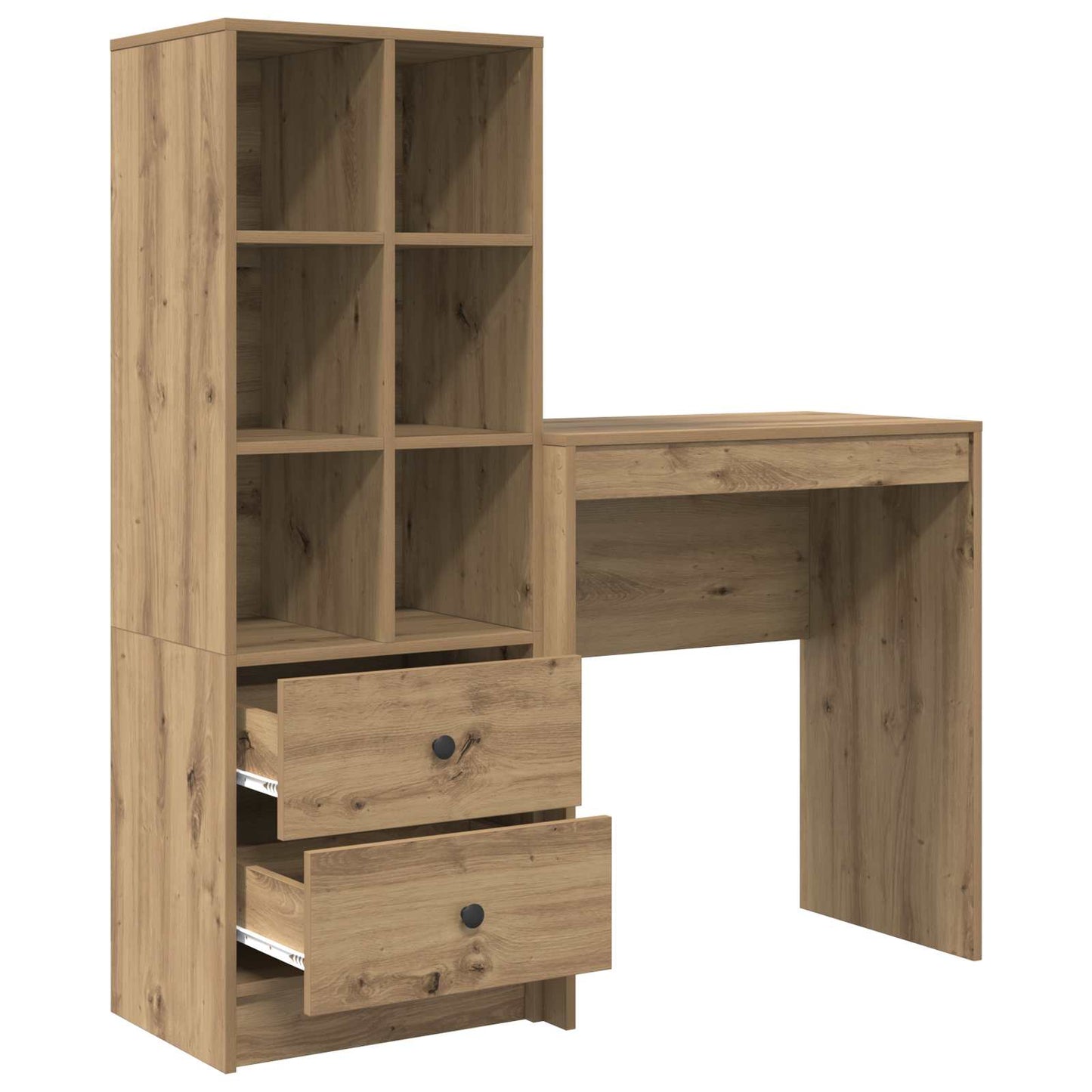 Scrivania con cassetto con lo scaffale 2 pcs Rovere artigianale
