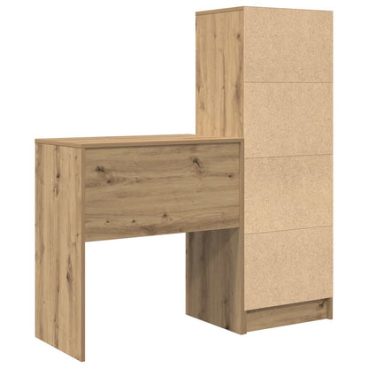 Scrivania con cassetto con lo scaffale 2 pcs Rovere artigianale