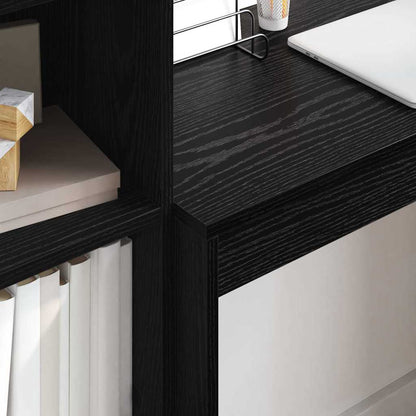 Scrivania con cassetto 2 pcs Rovere Nero