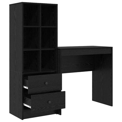 Scrivania con cassetto 2 pcs Rovere Nero
