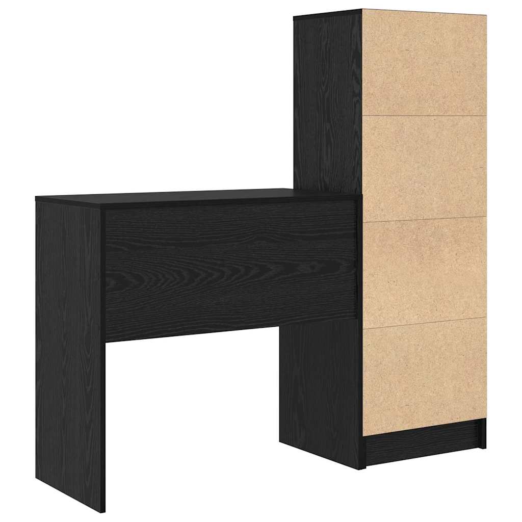 Scrivania con cassetto 2 pcs Rovere Nero