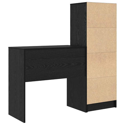 Scrivania con cassetto 2 pcs Rovere Nero