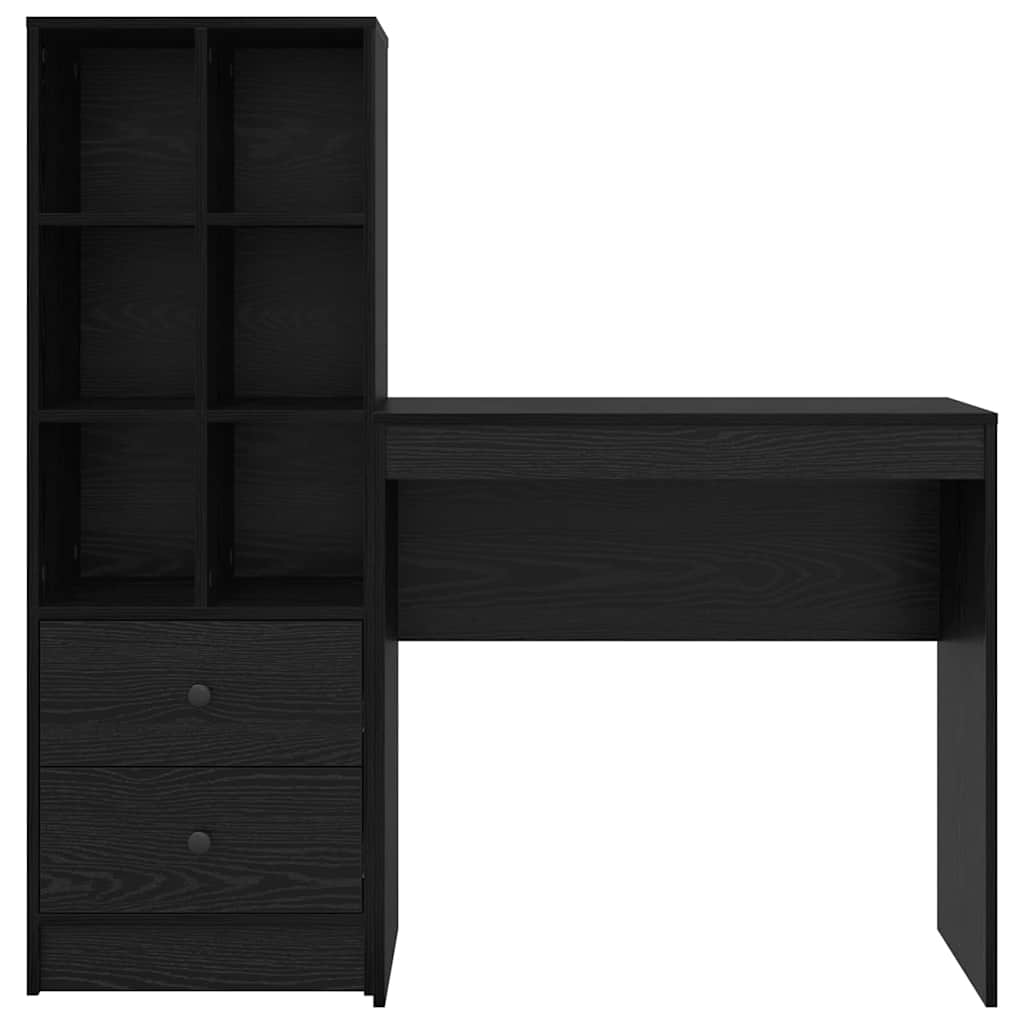 Scrivania con cassetto 2 pcs Rovere Nero