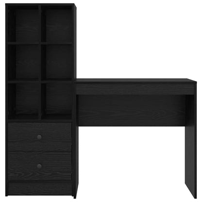 Scrivania con cassetto 2 pcs Rovere Nero