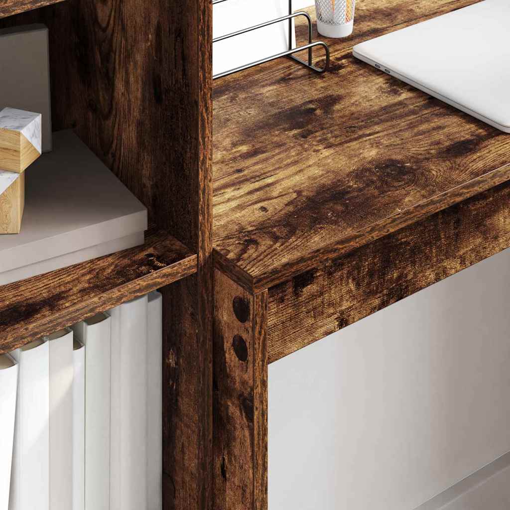 Scrivania con cassetto 2 pcs Rovere fumé