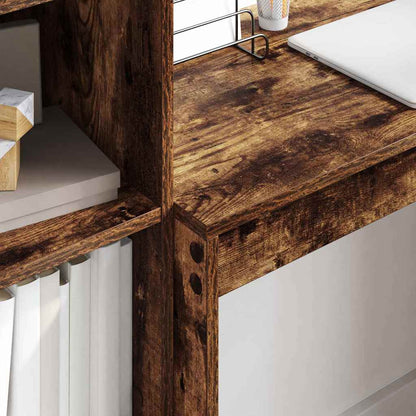 Scrivania con cassetto 2 pcs Rovere fumé