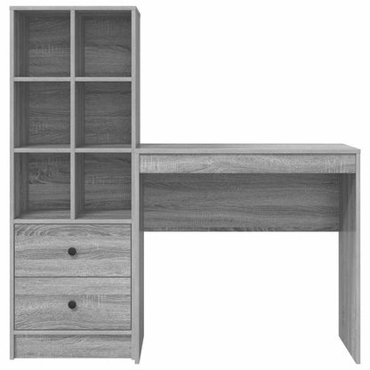 Scrivania con cassetto 2 pcs Grigio Sonoma