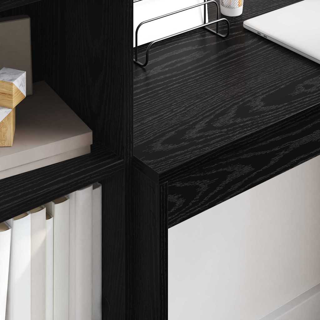 Scrivania con cassetto 2 pcs Rovere Nero