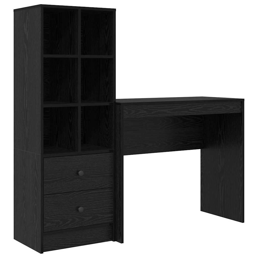 Scrivania con cassetto 2 pcs Rovere Nero