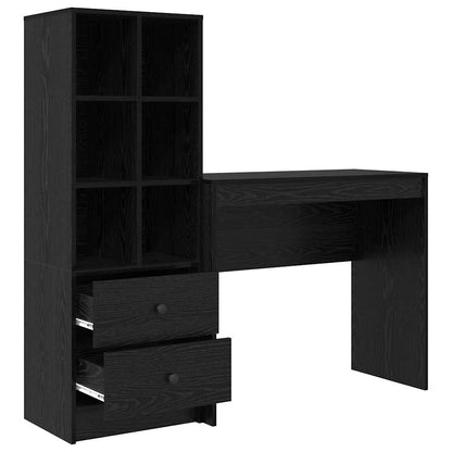 Scrivania con cassetto 2 pcs Rovere Nero