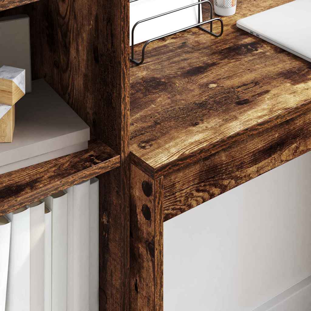 Scrivania con cassetto 2 pcs Rovere fumé