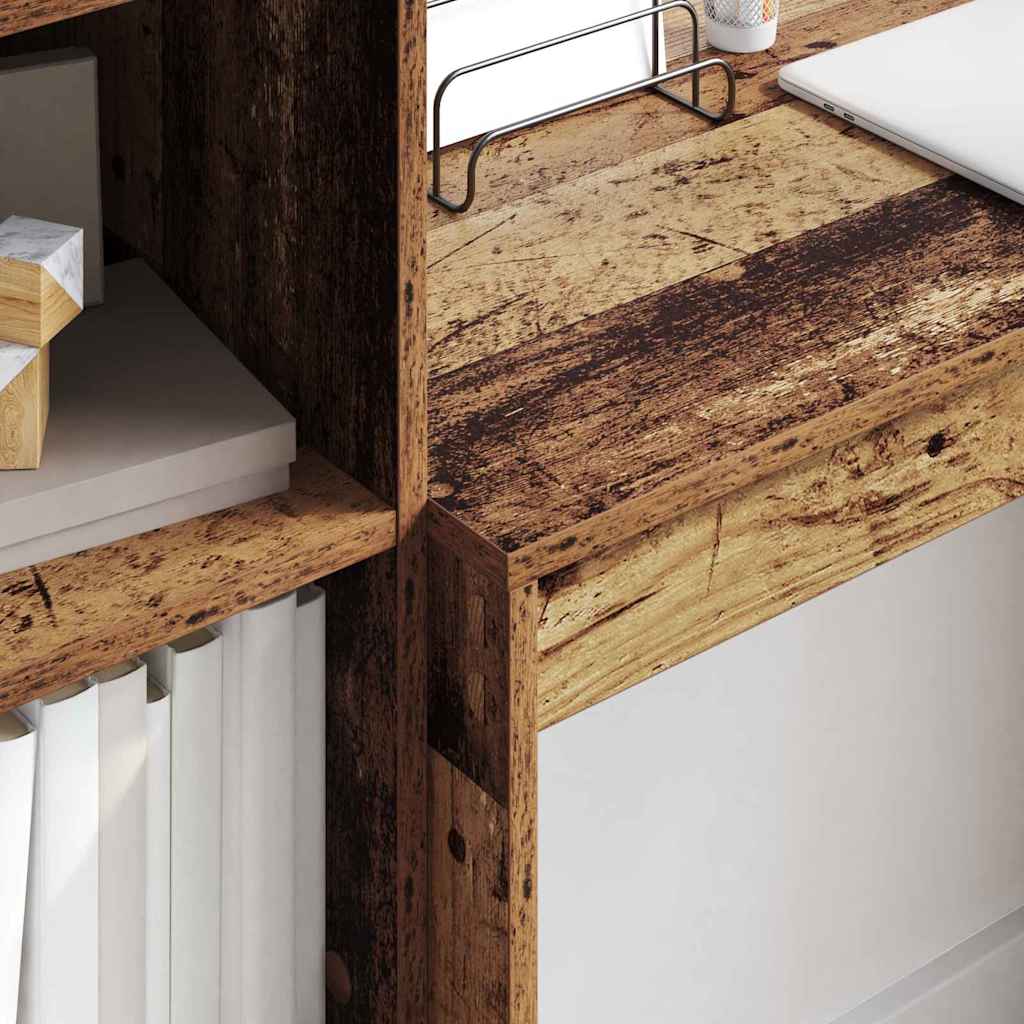 Scrivania con cassetto 2 pcs Legno vecchio