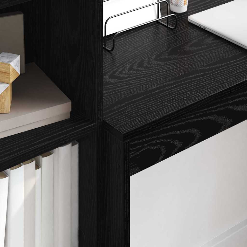 Scrivania con cassetto 2 pcs Rovere Nero