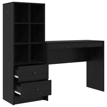 Scrivania con cassetto 2 pcs Rovere Nero