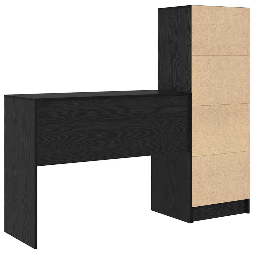 Scrivania con cassetto 2 pcs Rovere Nero