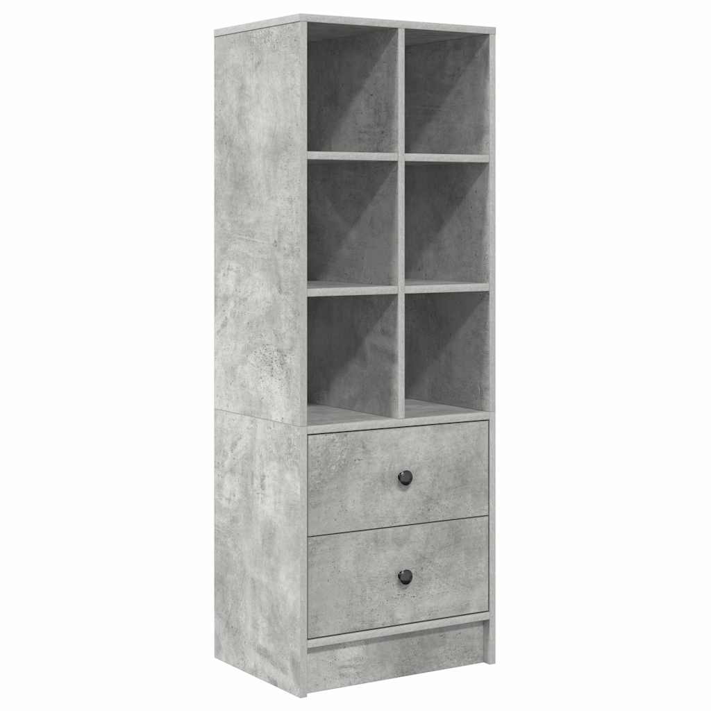 Scrivania con cassetto 2 pcs Grigio cemento