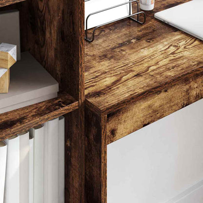 Scrivania con cassetto 2 pcs Rovere fumé