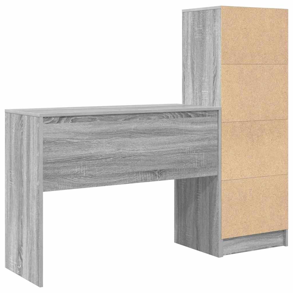 Scrivania con cassetto 2 pcs Grigio Sonoma