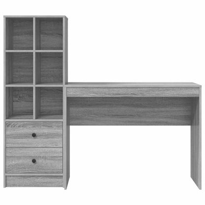 Scrivania con cassetto 2 pcs Grigio Sonoma