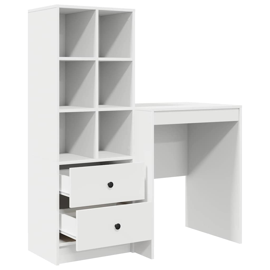 Scrivania con cassetto 2 pcs Bianco