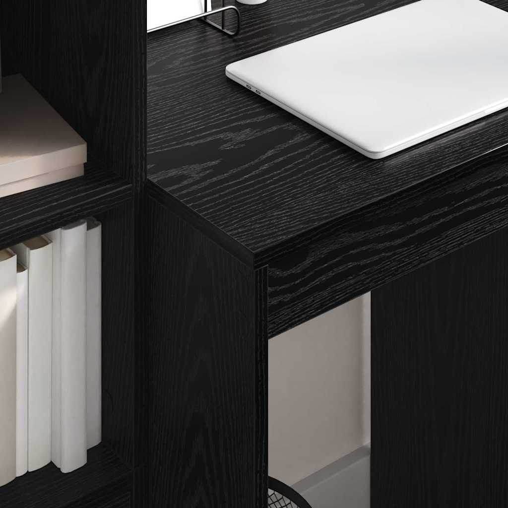 Scrivania con cassetto 2 pcs Rovere Nero
