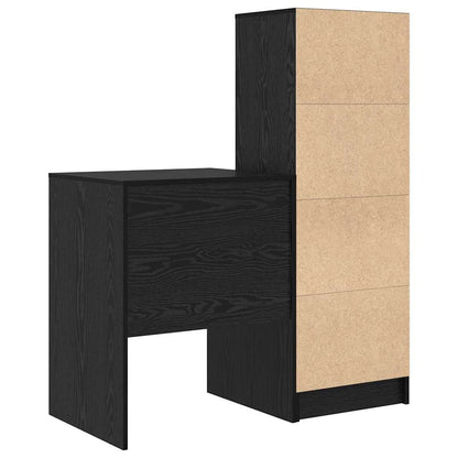 Scrivania con cassetto 2 pcs Rovere Nero