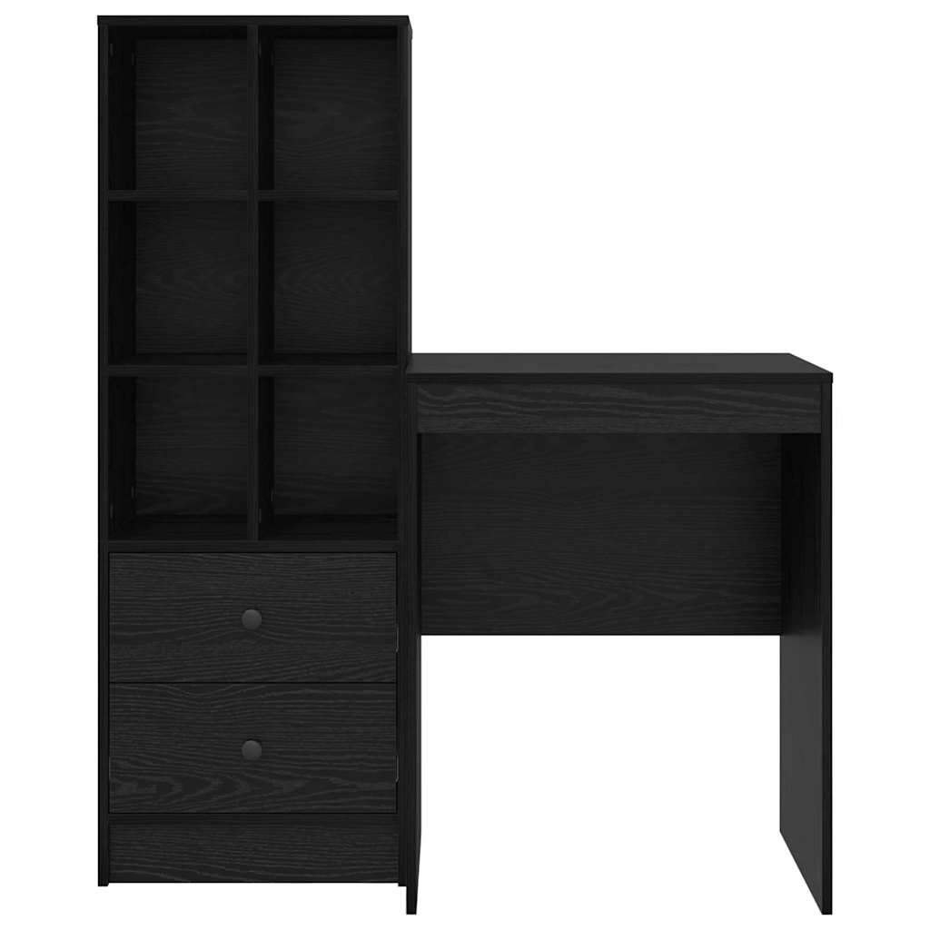 Scrivania con cassetto 2 pcs Rovere Nero