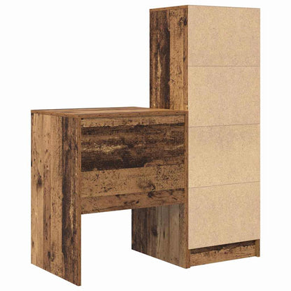 Scrivania con cassetto 2 pcs Legno vecchio