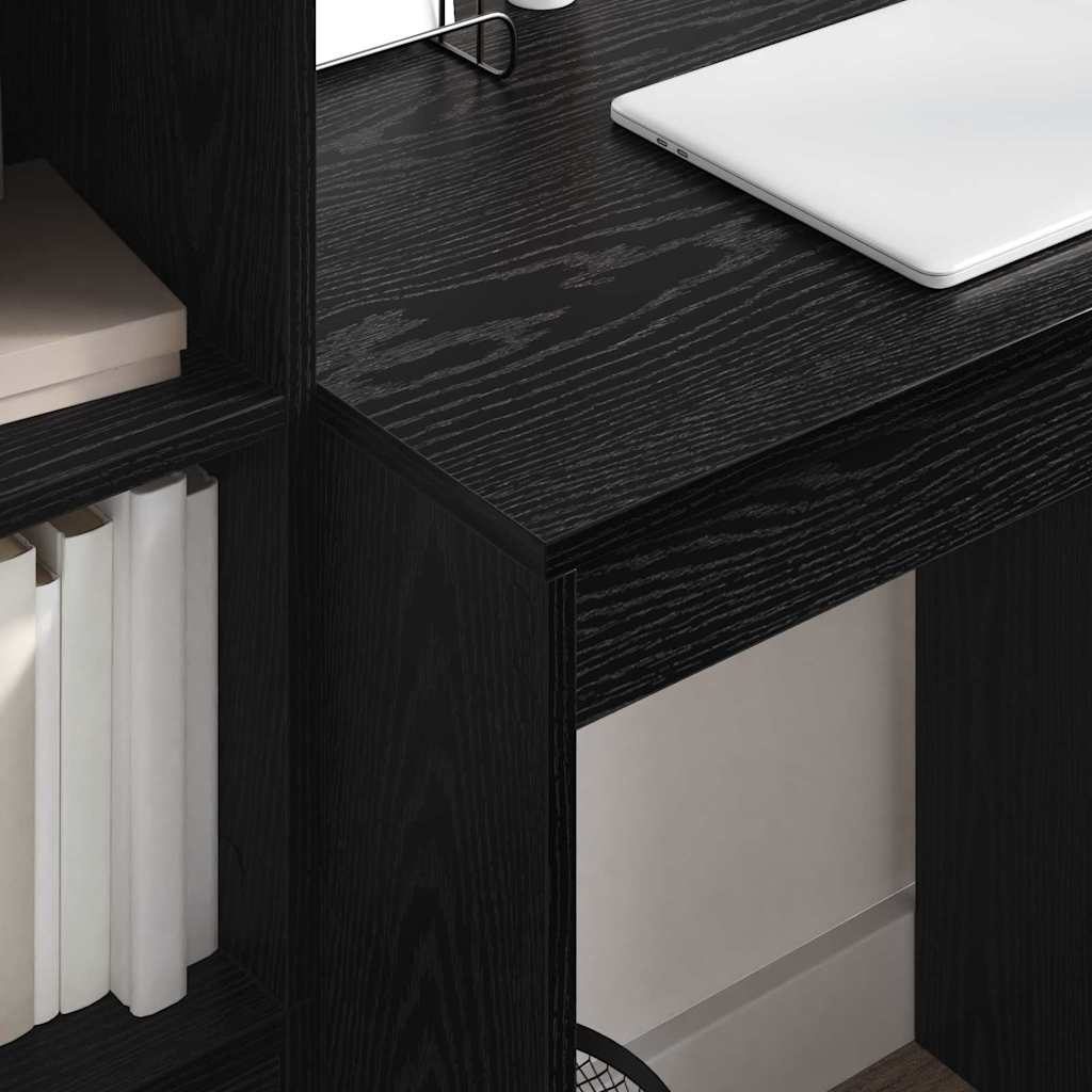 Scrivania con cassetto 2 pcs Rovere Nero